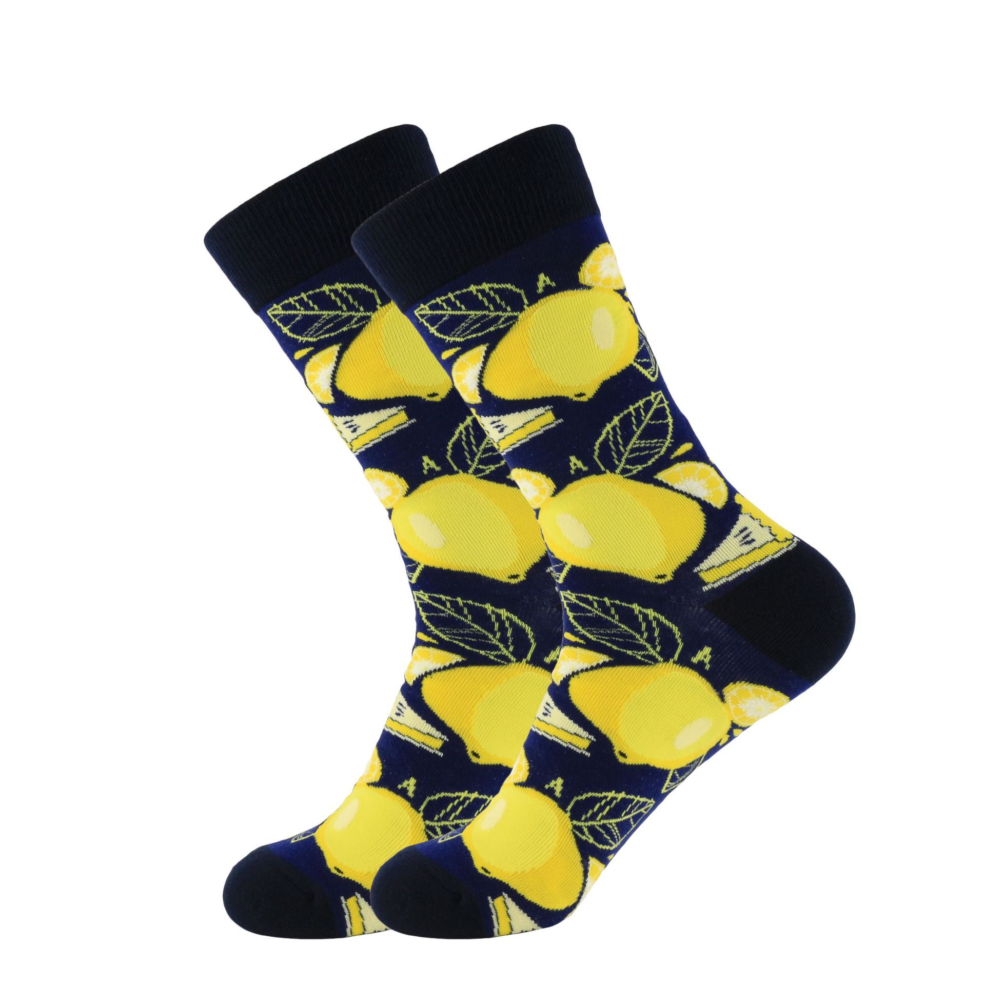 2020 Winter Men And Women Couple Color Socks In Tube Socks Lemon Fruit Avocado Socks